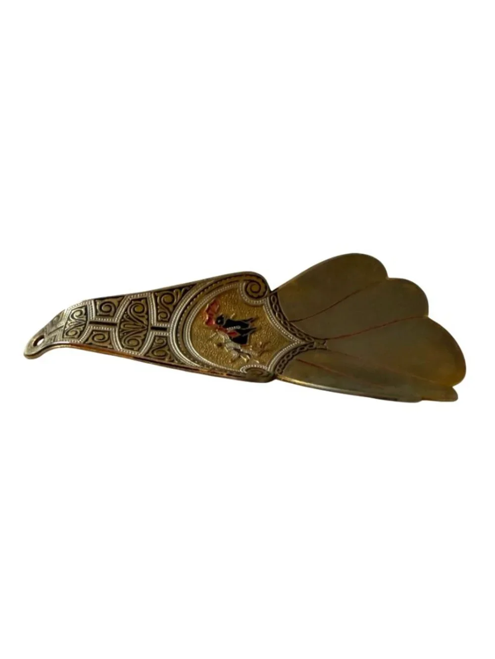 Vintage Spanish Matador Bull Shoe Horn Damascene Style Toledo Spain Souvenir